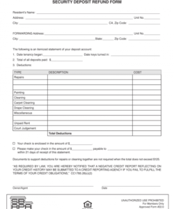 sample 20112019 ca sbrpa form 220 fill online printable security deposit return form template excel