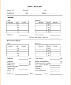 sample cash register till balance shift sheet in out template cash deposit breakdown template doc