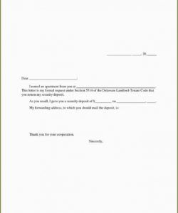 sample security deposit letter format  climatejourney request for return of security deposit form pdf