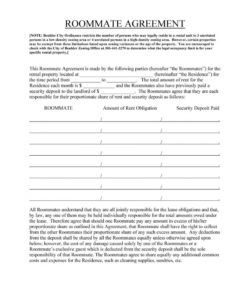 40 free roommate agreement templates &amp; forms word pdf security deposit agreement between roommates excel