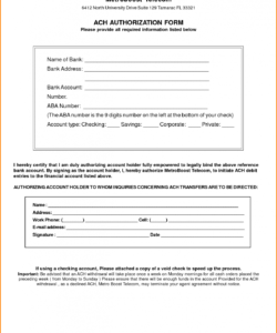 ach form template  kaldebwongco ach deposit authorization form template excel