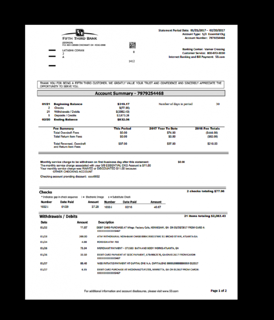 Proof Of Deposit Template