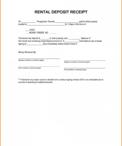 editable 004 security deposit receipt letter template ideas agreement security deposit agreement letter sample
