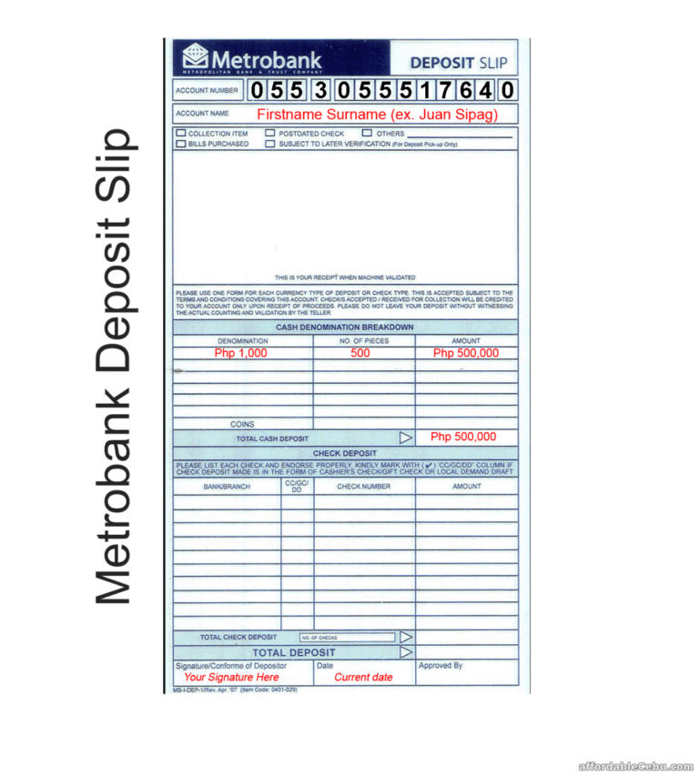 Editable 007 Metrobank Deposit Slip 2 Template Word Singular Ideas Bank Editable 007 Metrobank Deposit Slip 2 Template Word Singular Ideas Bank