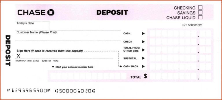 Editable 010 Deposit Slips Template Slip Chase Word Singular Ideas Bank ...
