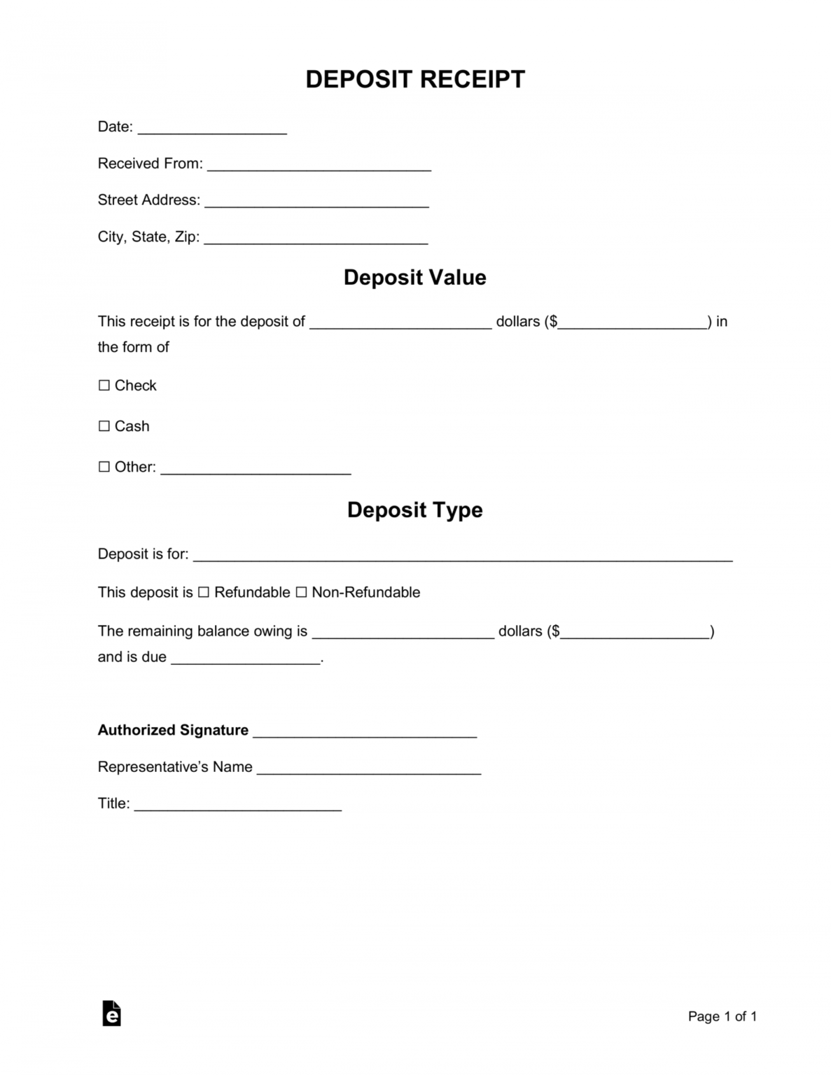 editable free deposit receipt templates word pdf eforms free vehicle