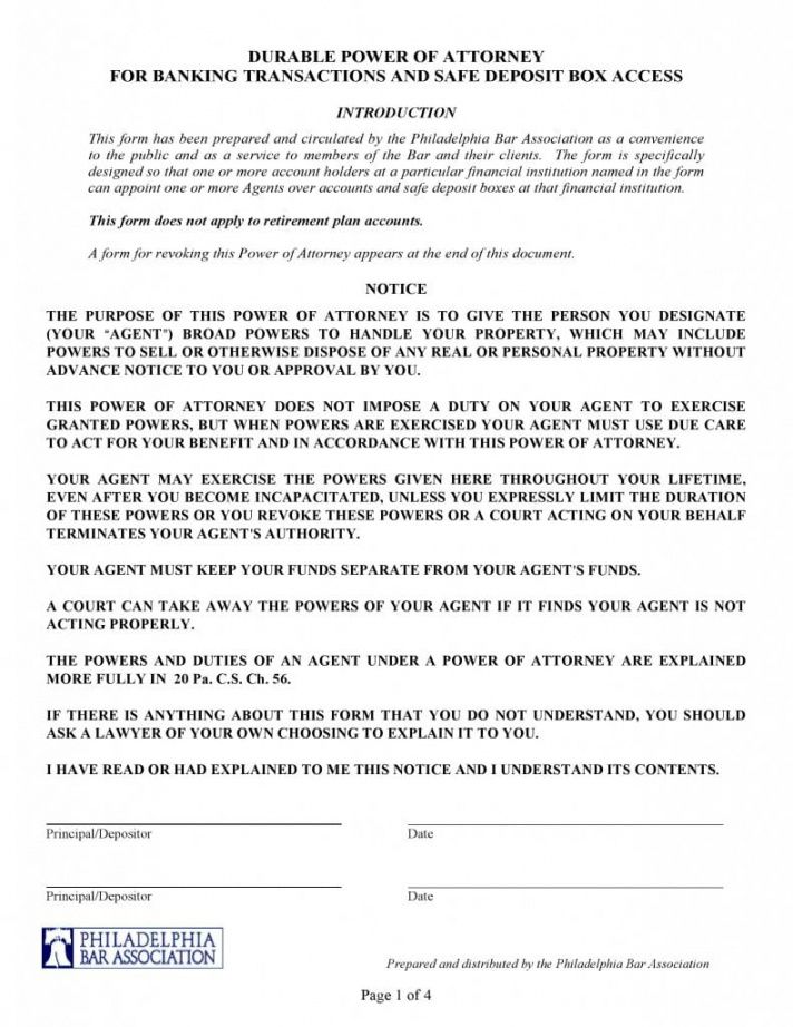 editable free durable power of attorney for banking transactions and safe deposit box rental agreement doc