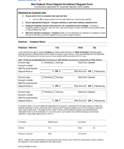 free free bank of america direct deposit form  pdf  eforms bank direct deposit form template example