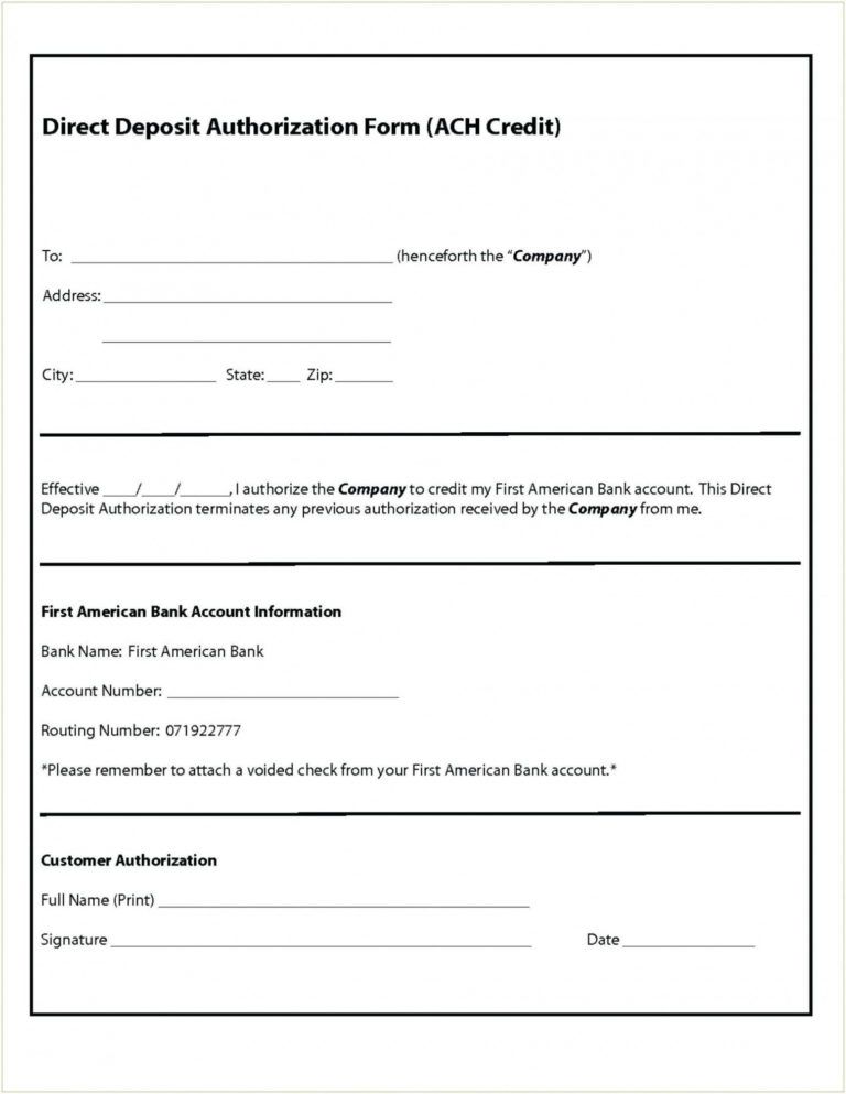 california final paycheck direct deposit authorization form