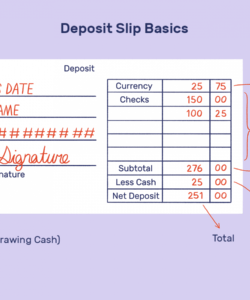 how to fill out a deposit slip bank deposit slip template