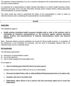 lia guidelines on needsbased sales process for individual life insurance needs analysis template example