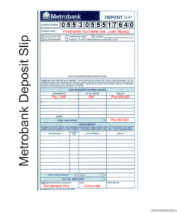 metrobank deposit slip sample copy  banking 30652 cash deposit slip template doc