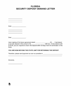 printable 012 template ideas security deposit receipt word free demand return of security deposit form letter word