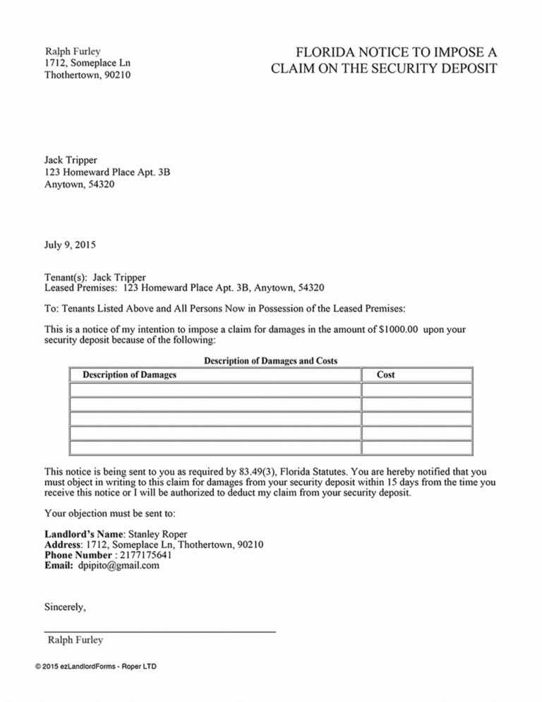 Demand Letter Florida Statute