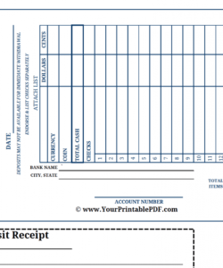 printable large print bank deposit slip  there is nothing bank deposit slips template pdf