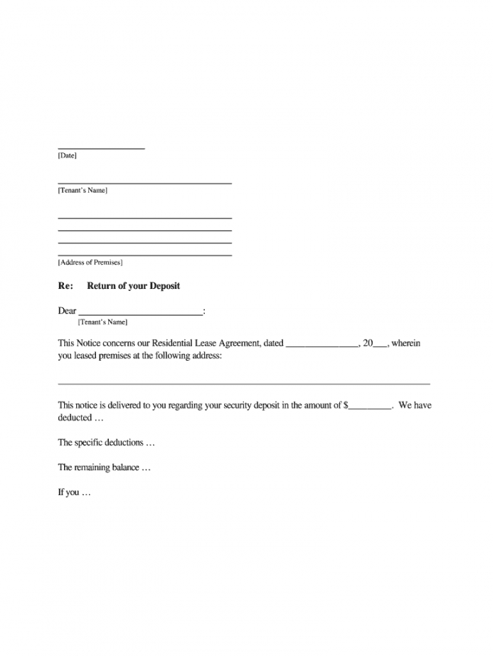 printable request letter for refund of security deposit from landlord letter to landlord for security deposit return excel