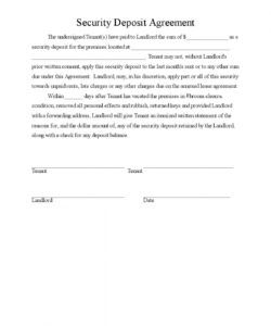 sample sample printable security deposit agreement form  rental vehicle deposit agreement form doc