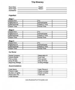 47 itinerary template  travel trip wedding vacation business trip travel itinerary template excel