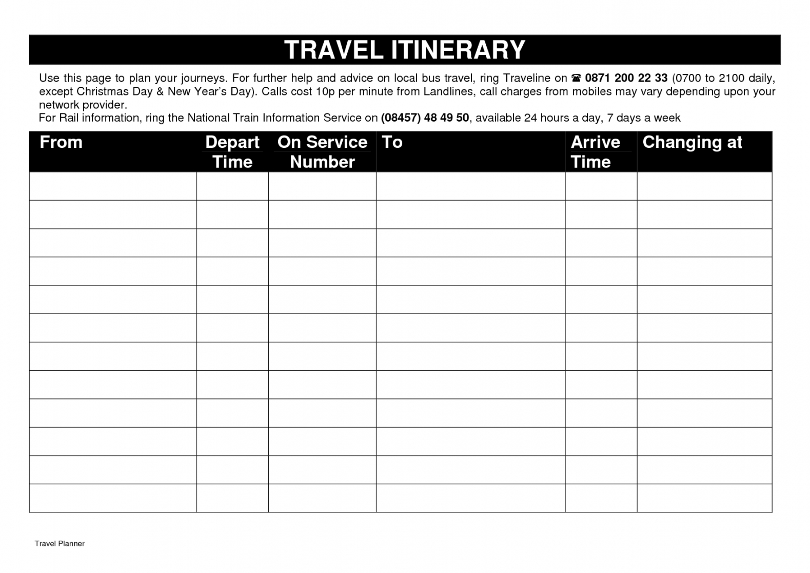 free 28 [ daily itinerary planner template ]  10 best images of day to day travel itinerary template pdf