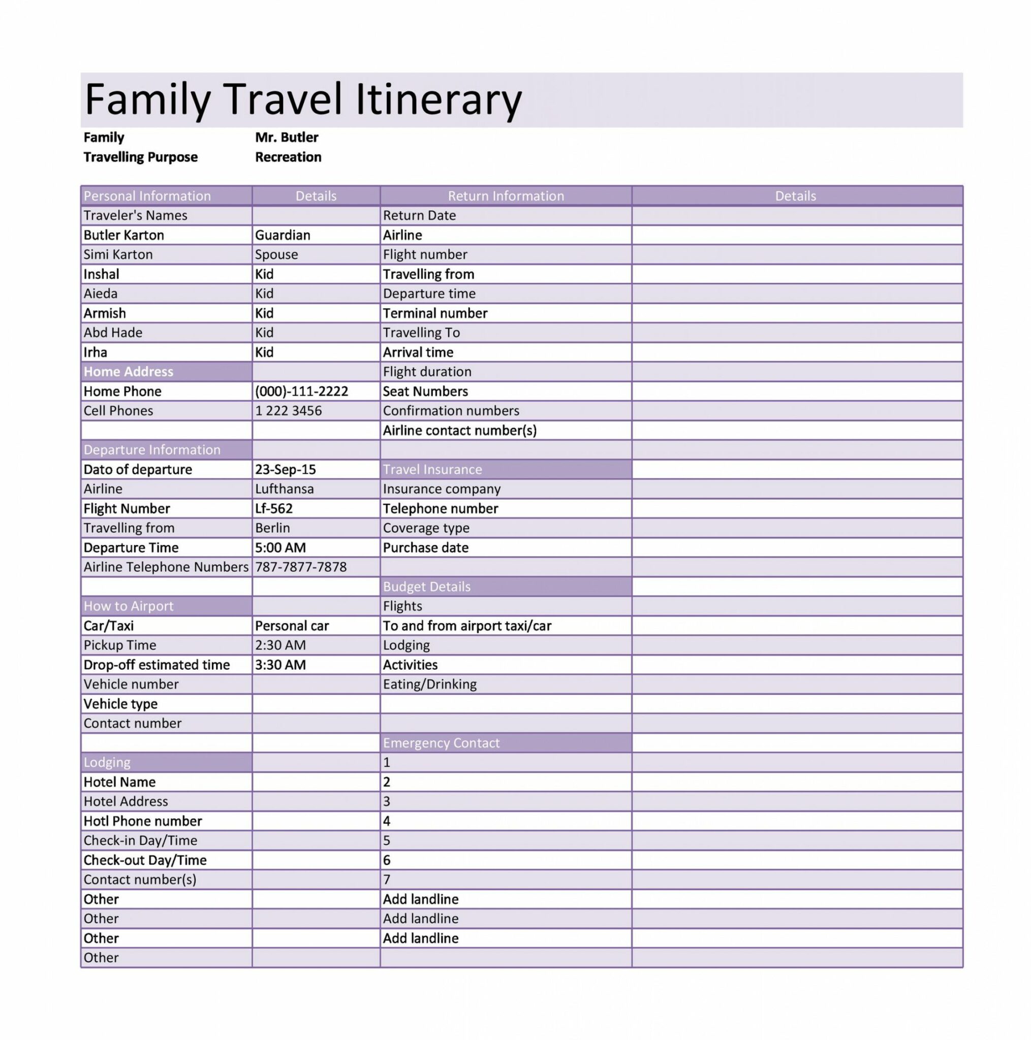 Free 30 Itinerary Templates Travel Vacation Trip Flight Leisure Travel 