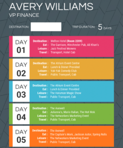 free colorful itinerary template leisure travel itinerary template excel