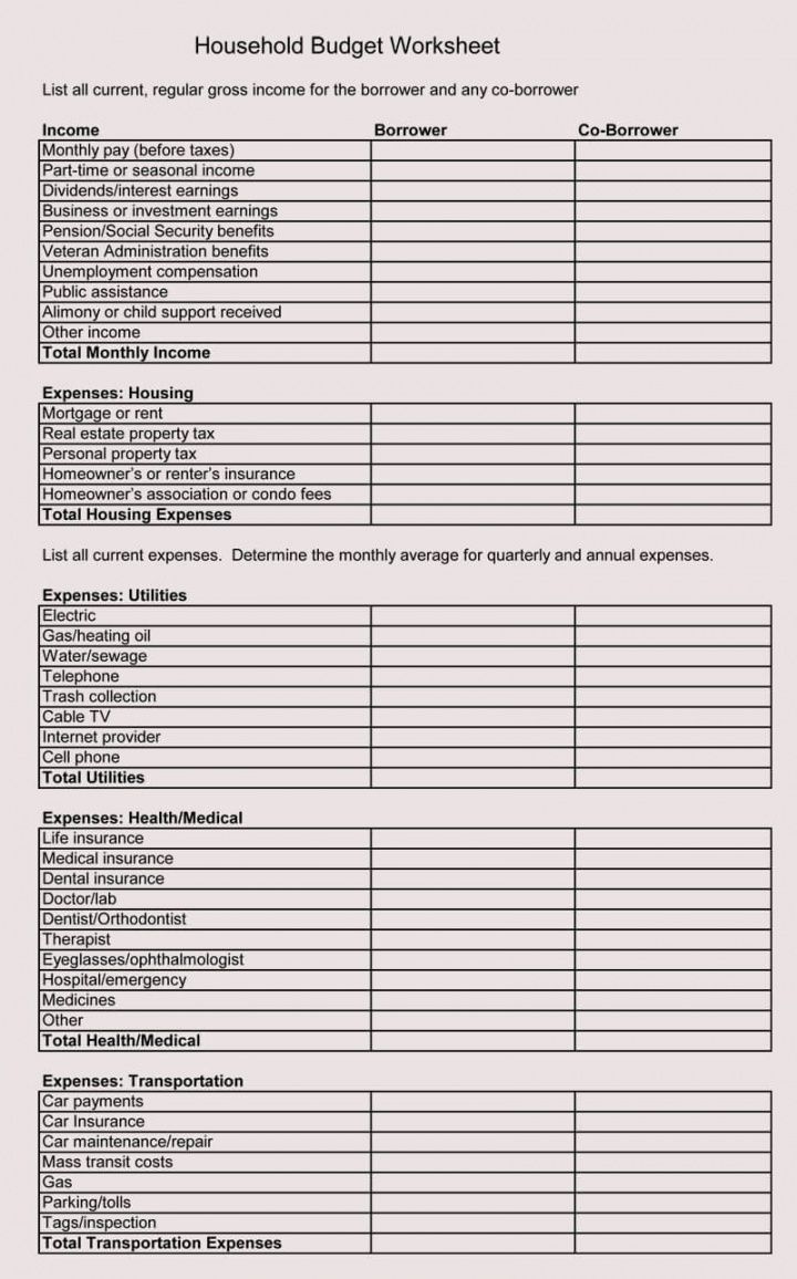 8 free family budget worksheet templates for excel condominium budget template doc