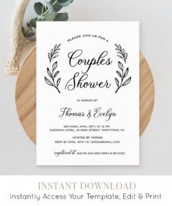 free couples shower invitation template printable wedding bridal shower itinerary template