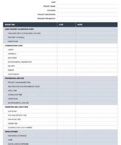 free free construction budget templates  smartsheet construction loan budget template