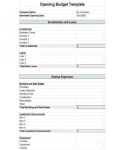 free spreadsheet business startup expenses restaurant small small business startup business budget template pdf