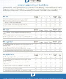 printable free 1 employee engagement survey forms in pdf employee engagement budget template