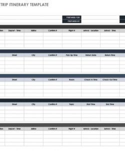 printable free itinerary templates  smartsheet travel agent itinerary template excel