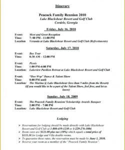 sample family reunion event schedule template meeting minutes family reunion itinerary template word