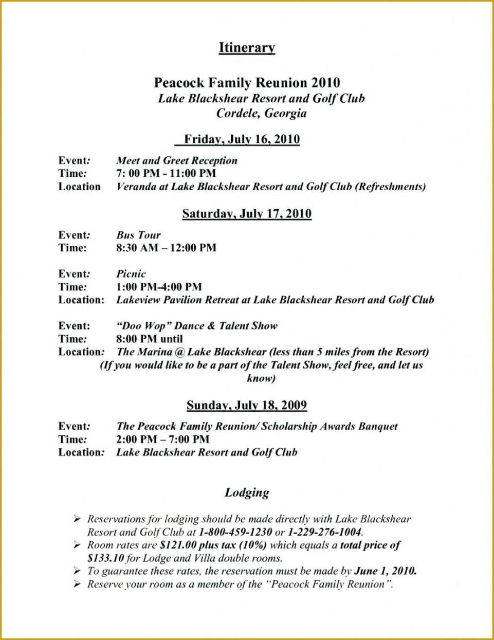 sample family reunion event schedule template meeting minutes family reunion itinerary template word