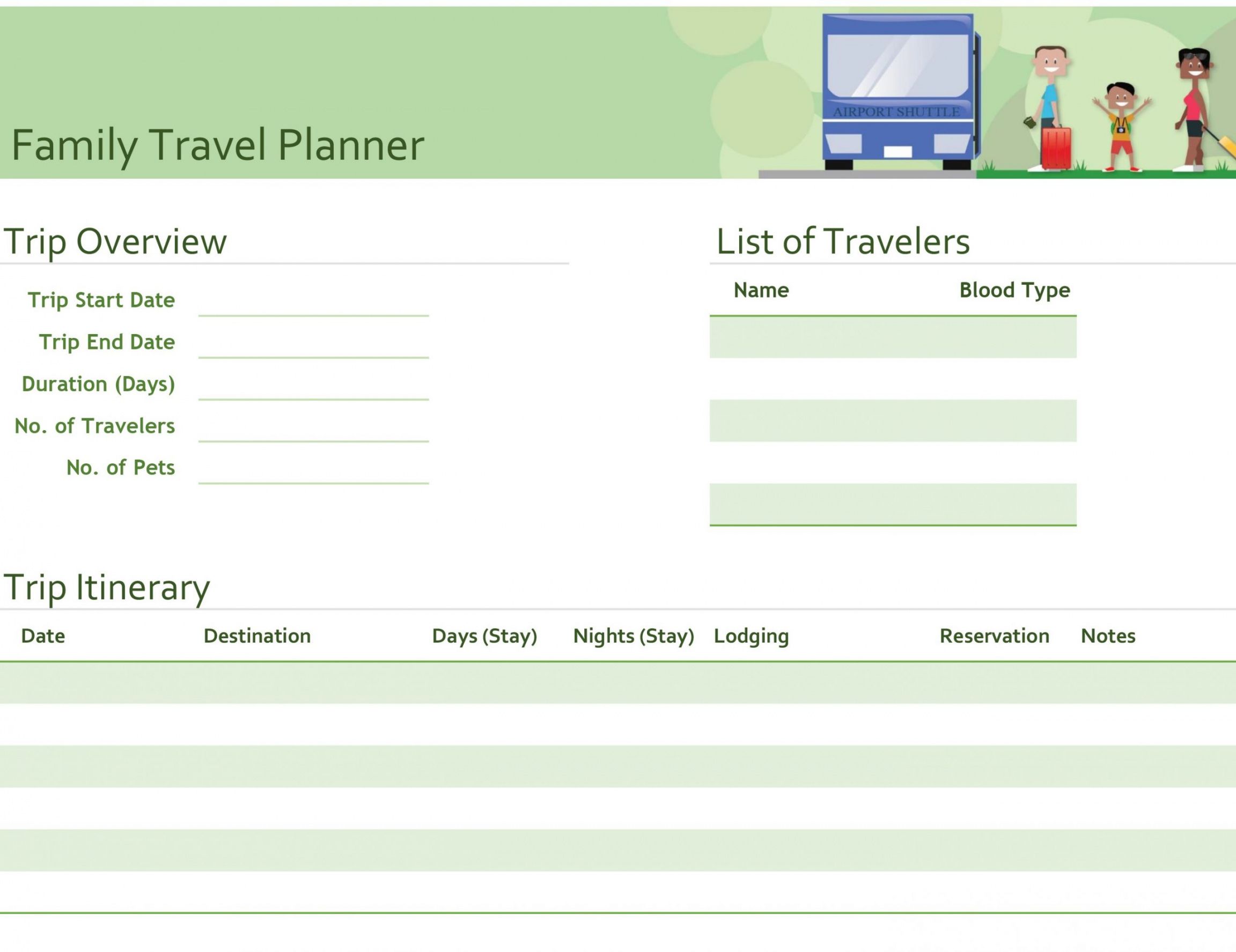 sample family trip agenda template vacation calendar schedule travel planner itinerary template excel