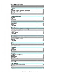 sample start up business budget template ~ addictionary office furniture budget template word