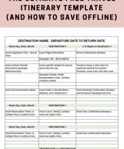 the ultimate free travel itinerary template  bon traveler road trip travel itinerary template sample