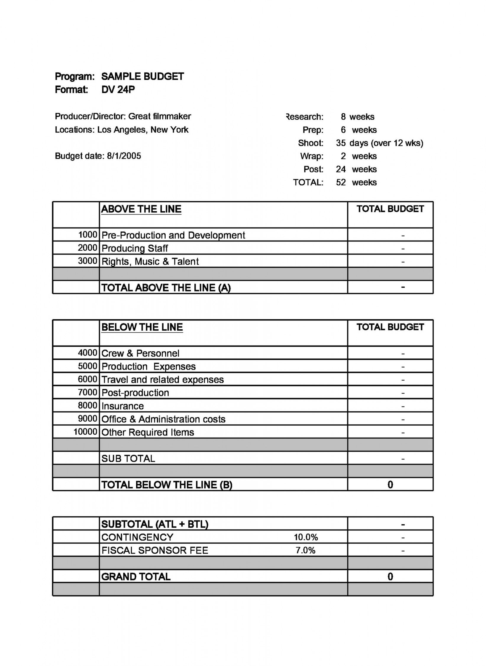 editable 33 free film budget templates excel word ᐅ templatelab post production budget template doc