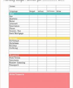 editable household budget preadsheet free monthly uk personal personal home budget template word