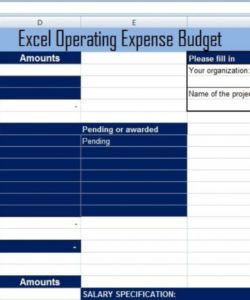 editable project operating expense budget template  projectemplates operating expense budget template example