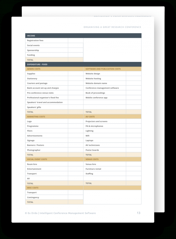 free ex ordo's conference budget template conference budget spreadsheet template doc