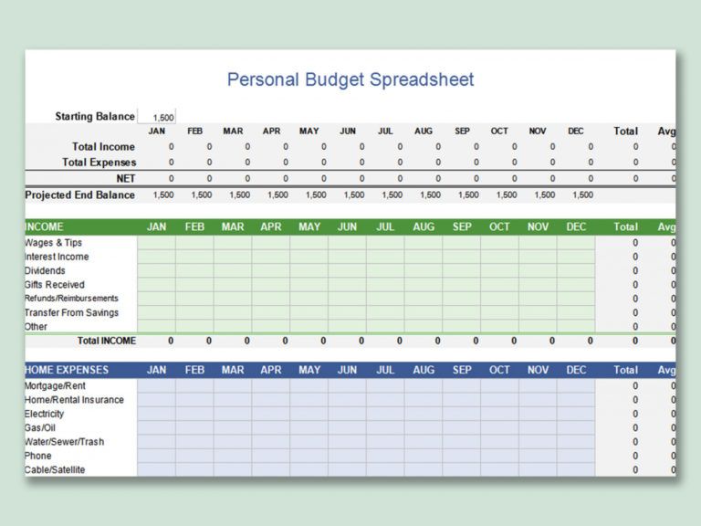 Free Free Personal Budget Spreadsheet Template Monthly Excel Personal ...