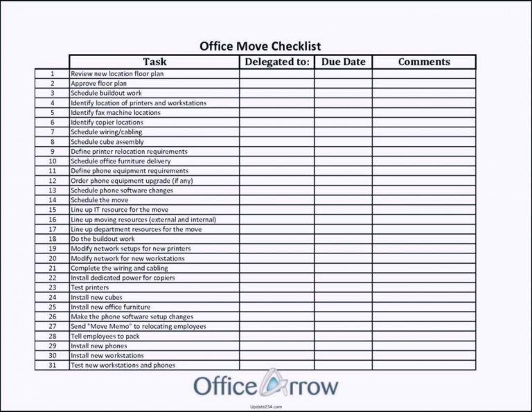 Office Moving Budget Template Dremelmicro