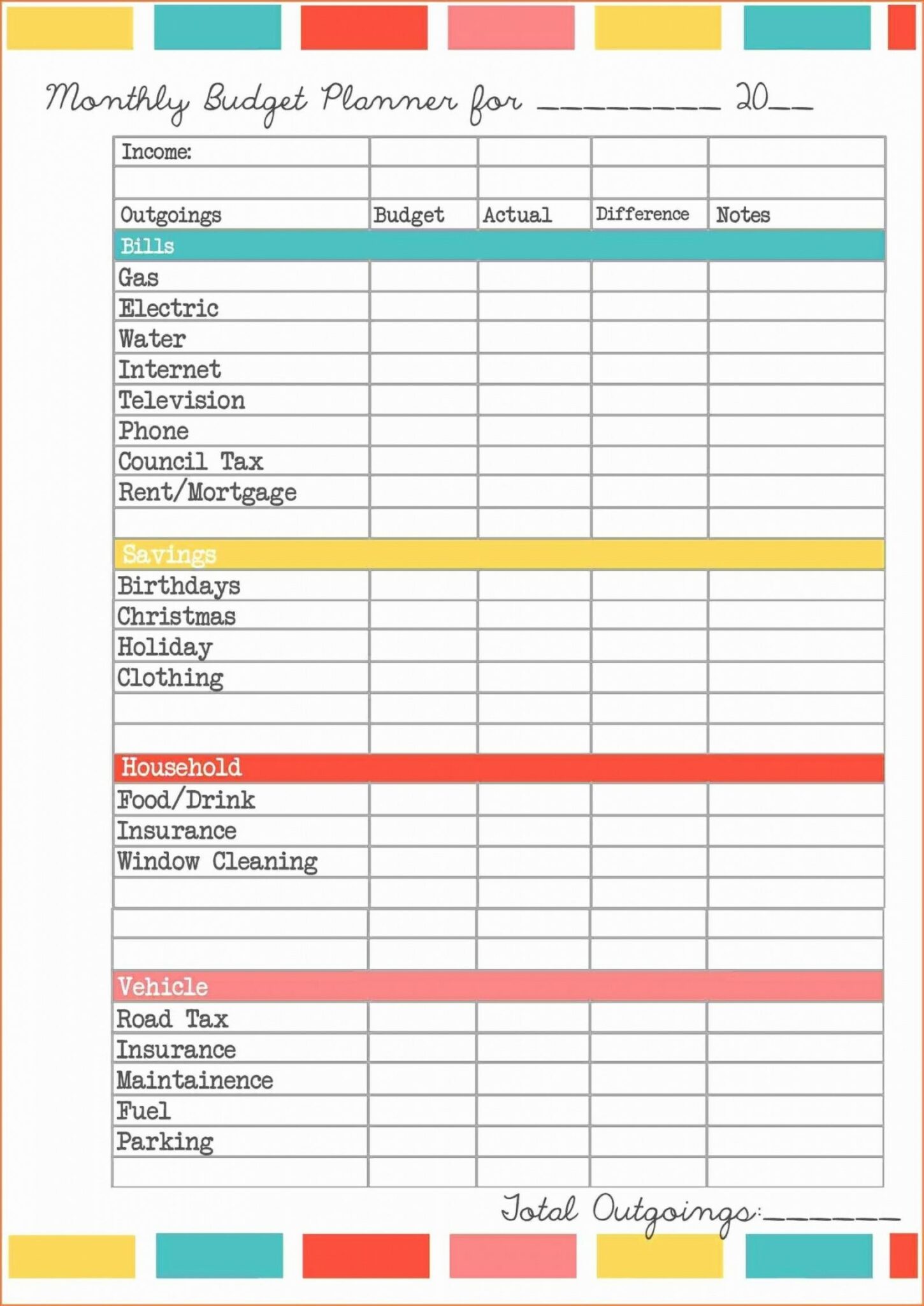 free printable template for rental income and expenses