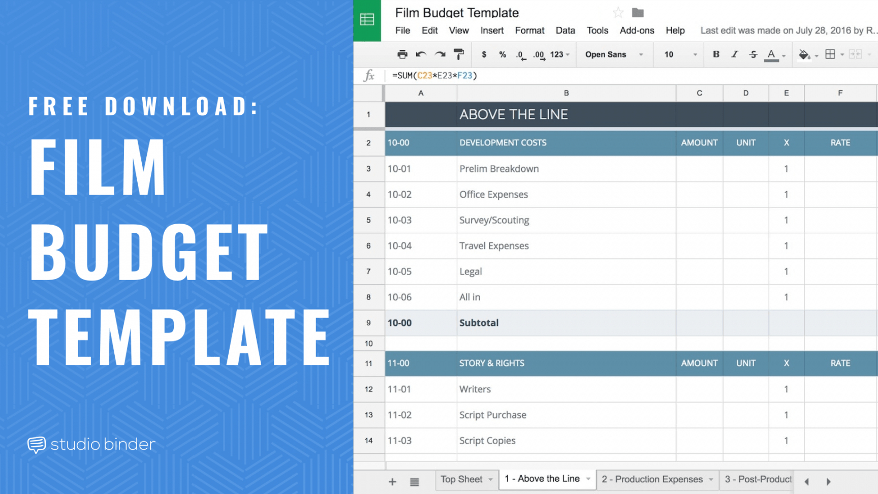 printable download your free film budget template for film &amp;amp; video documentary film budget template