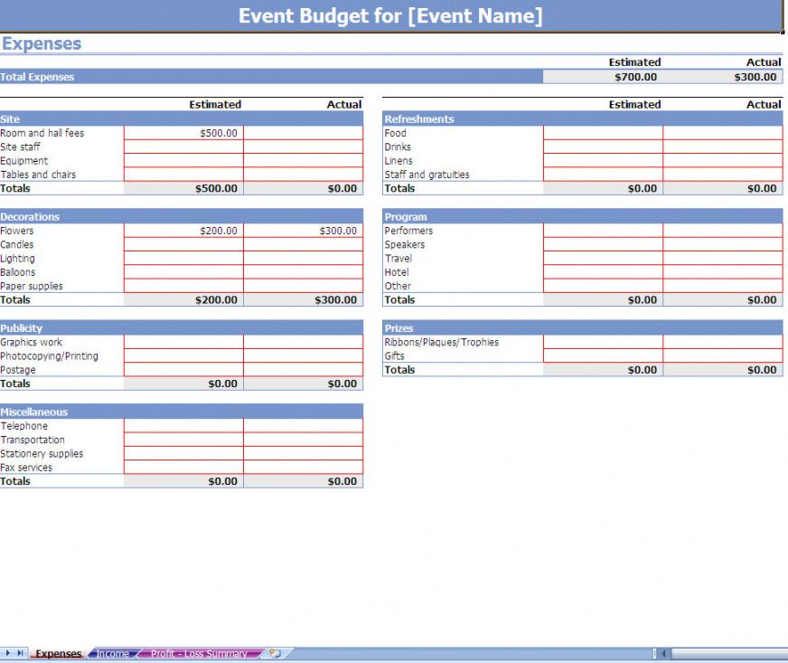 printable event budget spreadsheet  event budgeting  event budgets conference budget spreadsheet template example