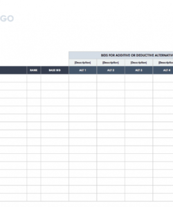 printable free bid proposal templates  smartsheet independent contractor budget template sample