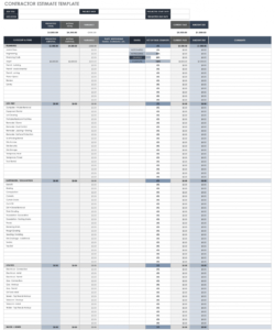 printable free estimate templates  smartsheet independent contractor budget template excel