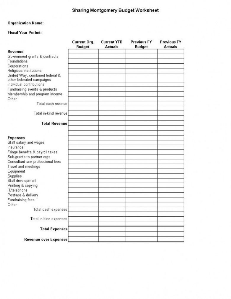 Printable Non Profit Budget Template ~ Addictionary ...