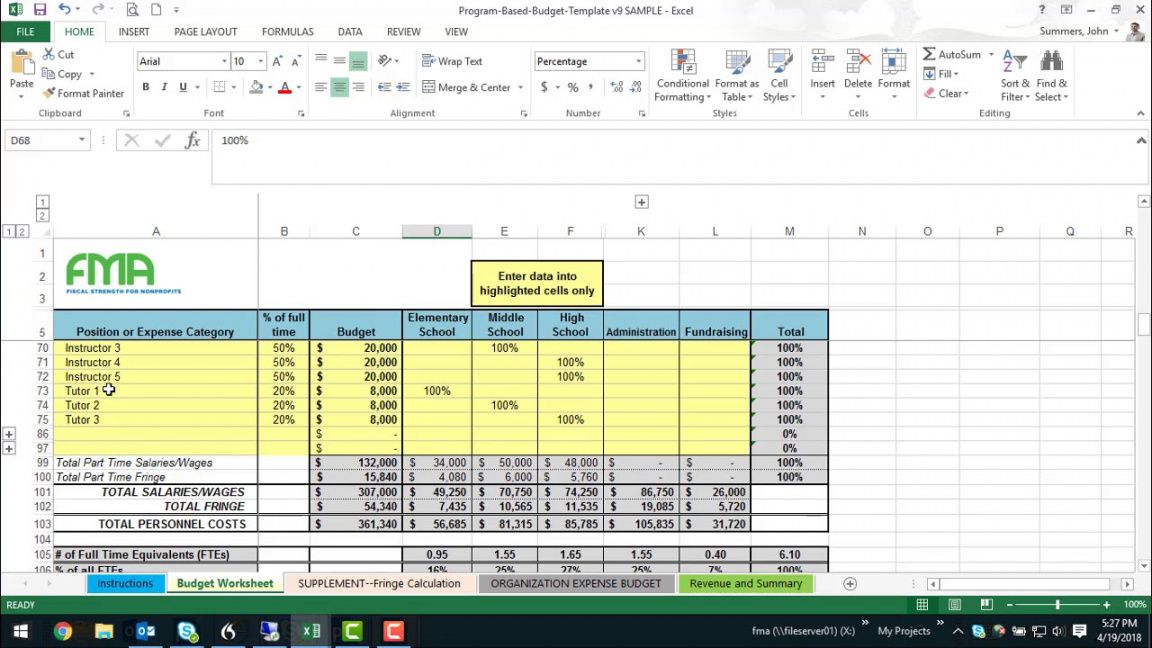 printable nonprofit program budget builder template  wallace small nonprofit budget template pdf