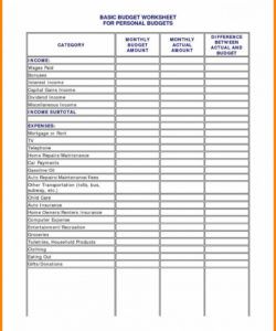 printable spreadsheet household budget simple free personal monthly easy household budget template